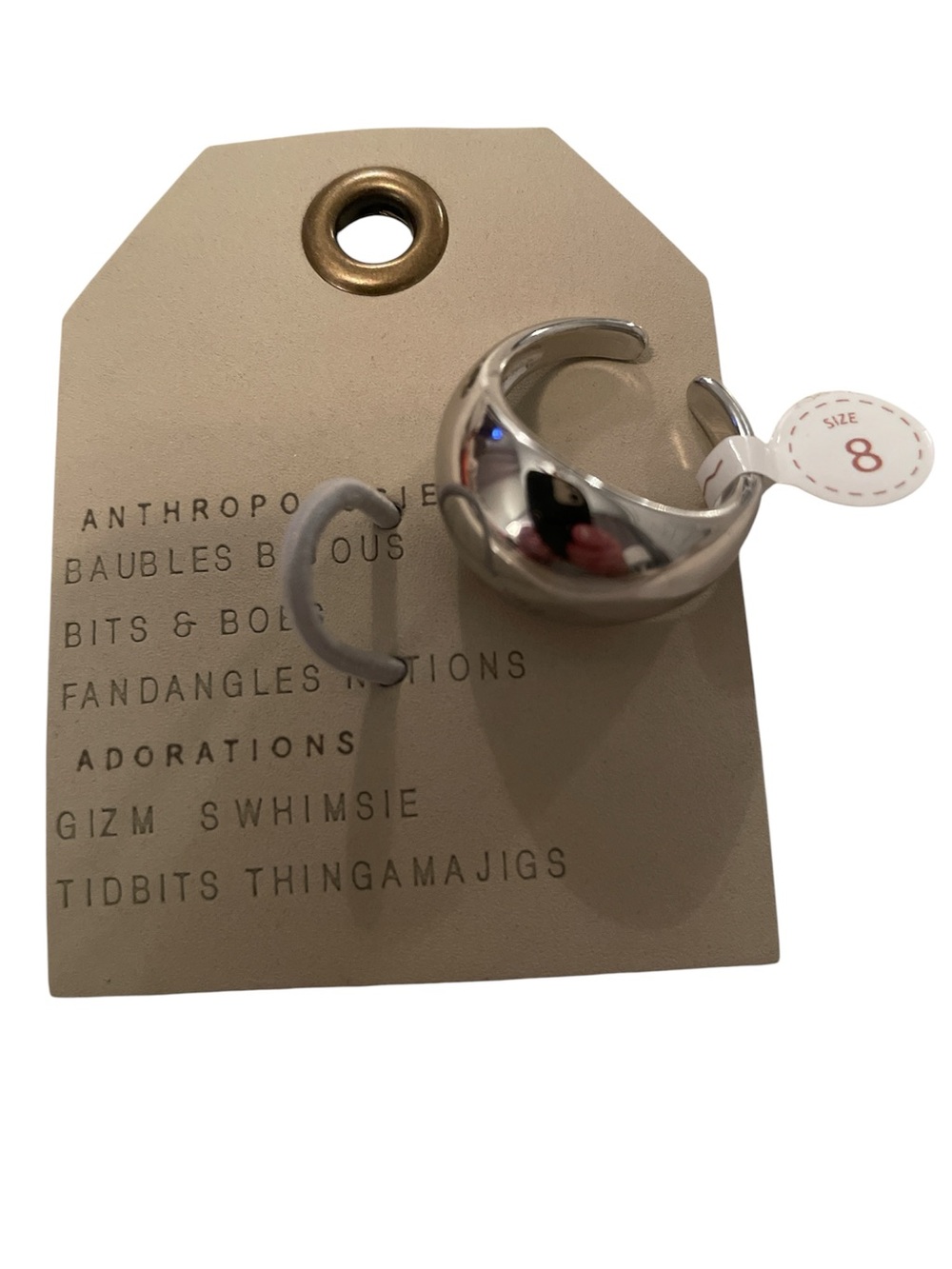 Anthropologie Chunky Silver Open Hoop Ring